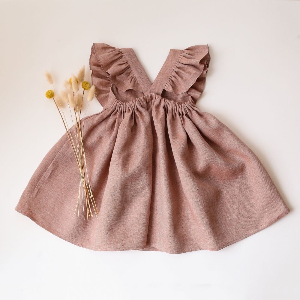 1-5 Years Old Linen Cotton Girls Summer dress Lace Strap Children's Skirt British Academy Style Skirt Cross Border