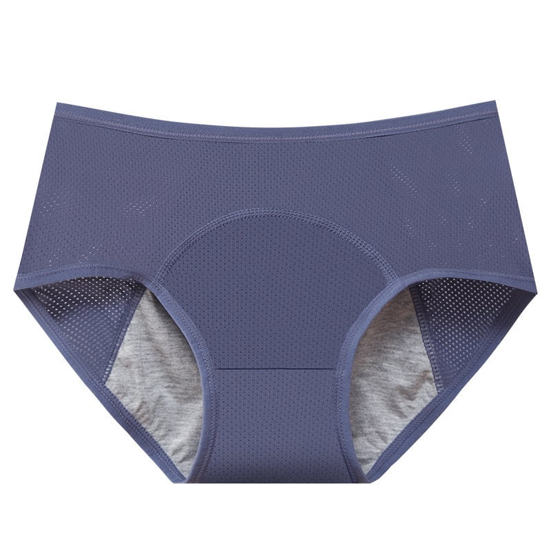 High-waisted, large-sized women's underwear with leak-proof front and back