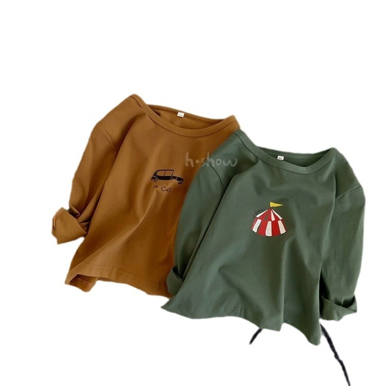 Casual long-sleeved children's and baby top T-shirt base shirt