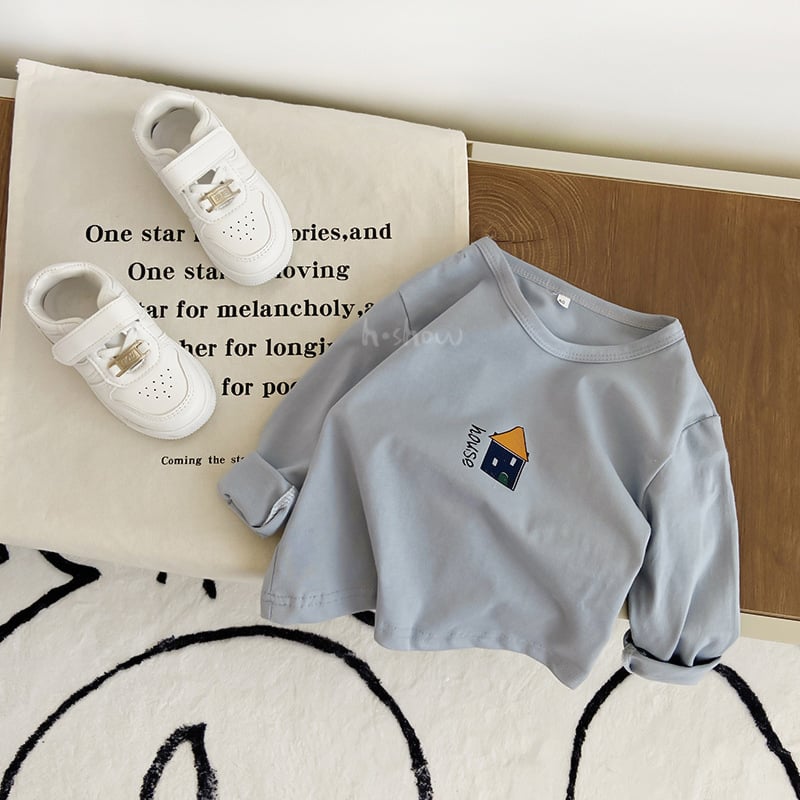 Casual long-sleeved children's and baby top T-shirt base shirt