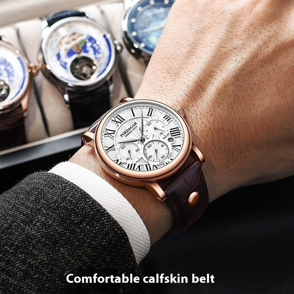 Multifunctional Men's Fashion Quartz Watch Ultra-thin Belt Style