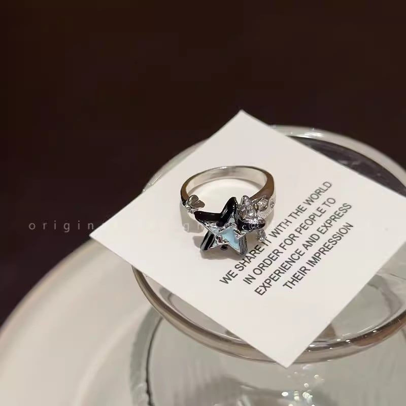 Star opal rings, fashionable and versatile, temperament, hot girl design, open rings