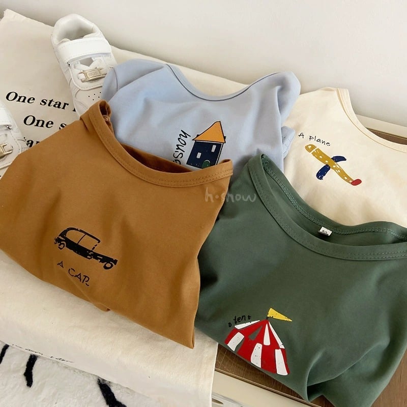 Casual long-sleeved children's and baby top T-shirt base shirt