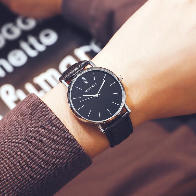 Fashion Large Dial Watch Men's Stitching Belt