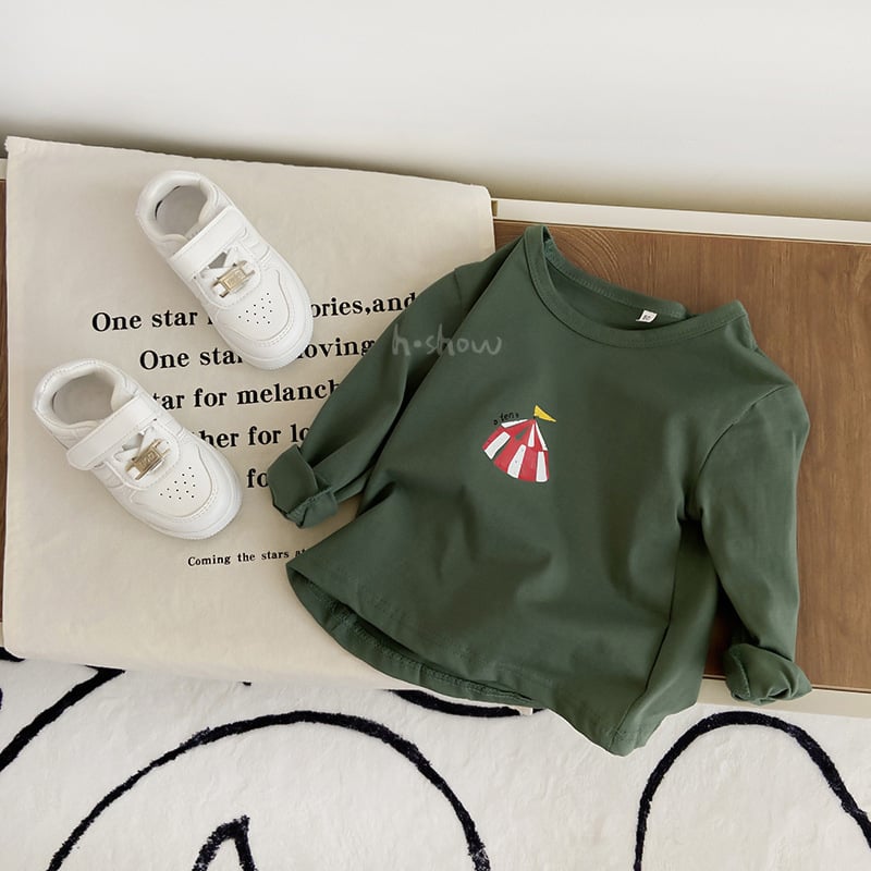 Casual long-sleeved children's and baby top T-shirt base shirt