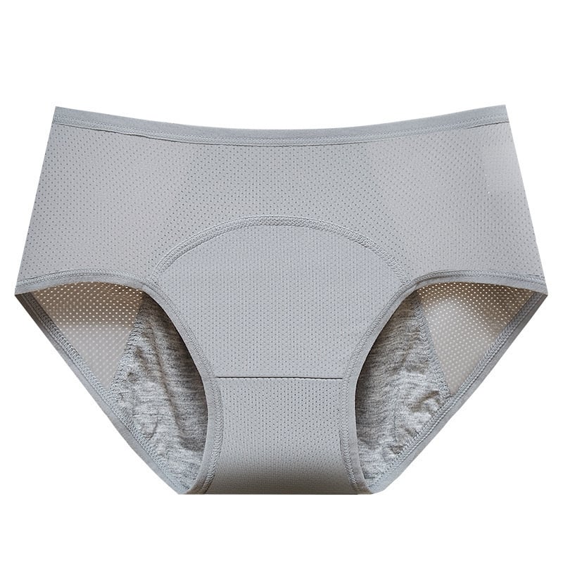 High-waisted, large-sized women's underwear with leak-proof front and back