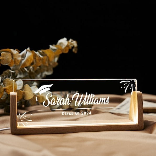 Customized Name Card, Night Light Illuminated Table Card