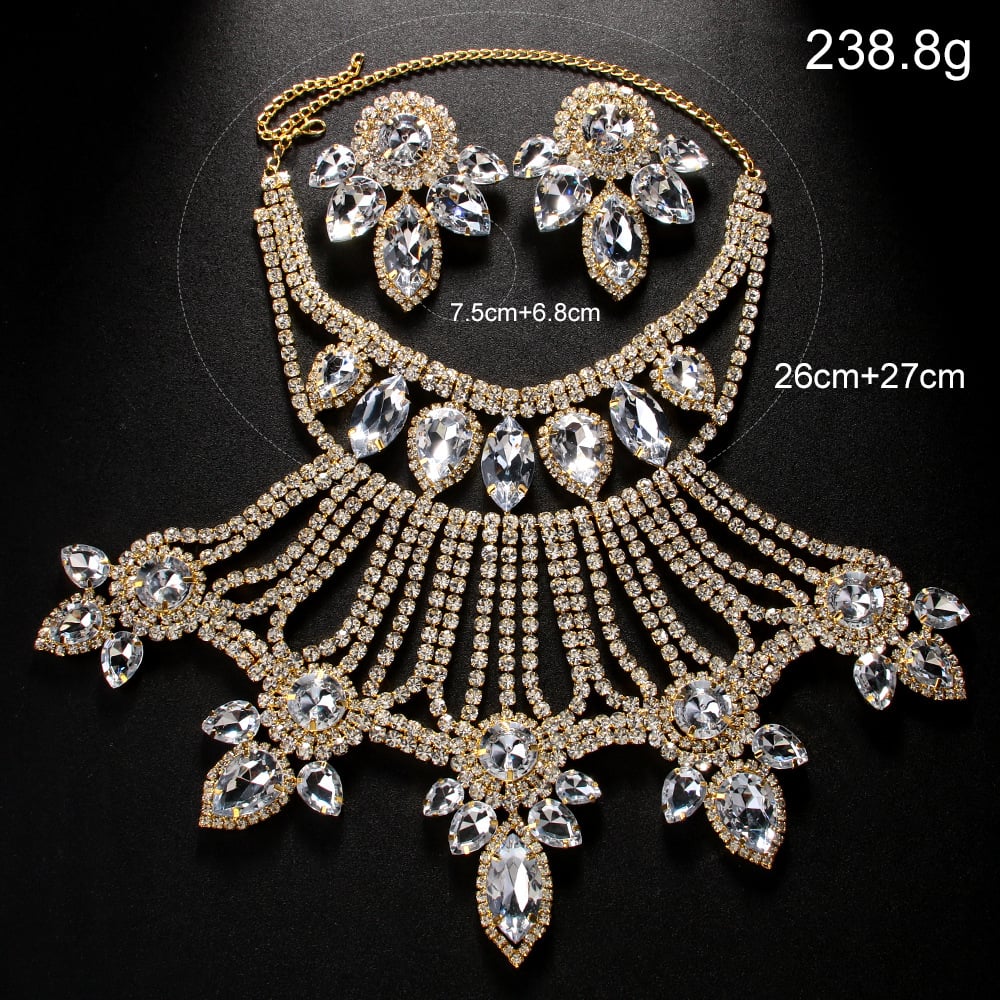 Rhinestone necklace set