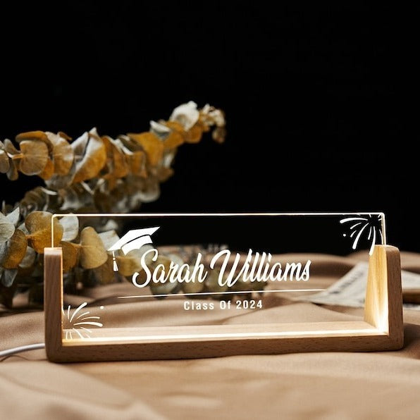 Customized Name Card, Night Light Illuminated Table Card