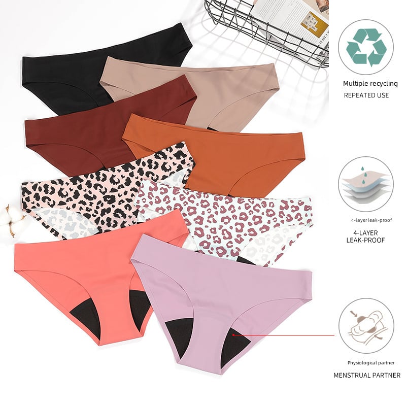 Printed low-rise menstrual pants
