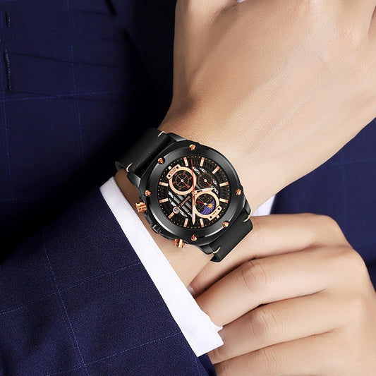 Multi-functional Star Timing Quartz Watch For Men