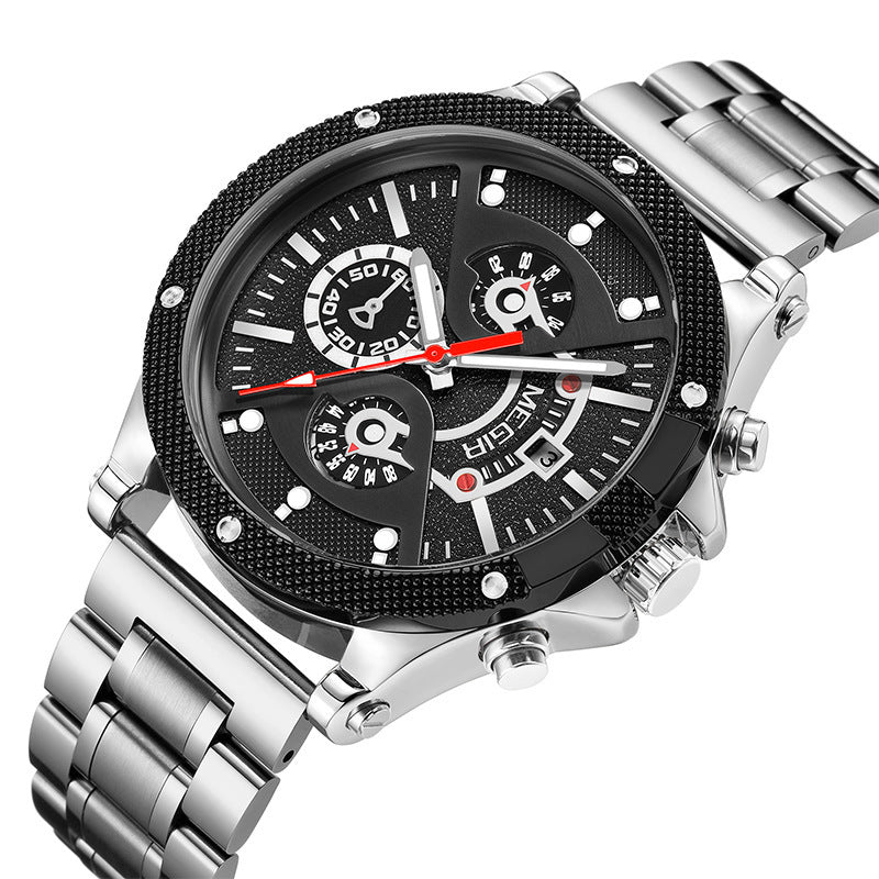 Steel Belt Multifunctional Sports Watch Men's Waterproof Luminous