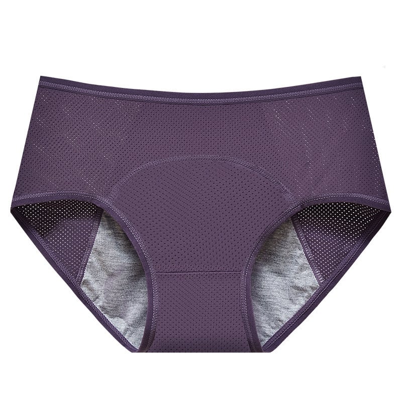 High-waisted, large-sized women's underwear with leak-proof front and back