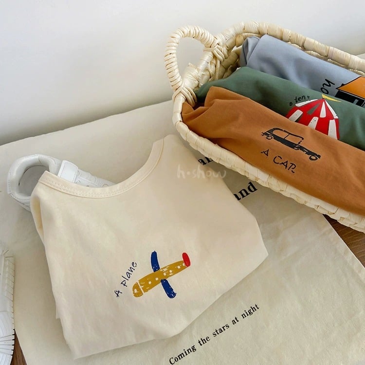 Casual long-sleeved children's and baby top T-shirt base shirt