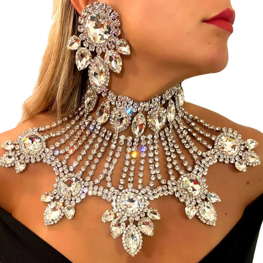 Rhinestone necklace set