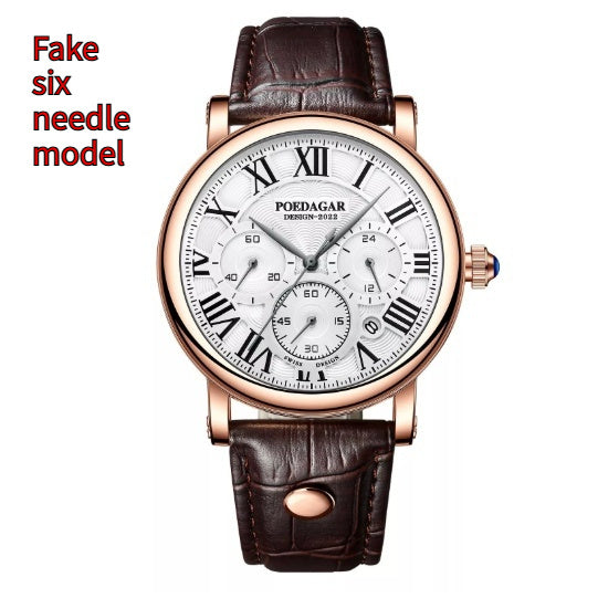Multifunctional Men's Fashion Quartz Watch Ultra-thin Belt Style