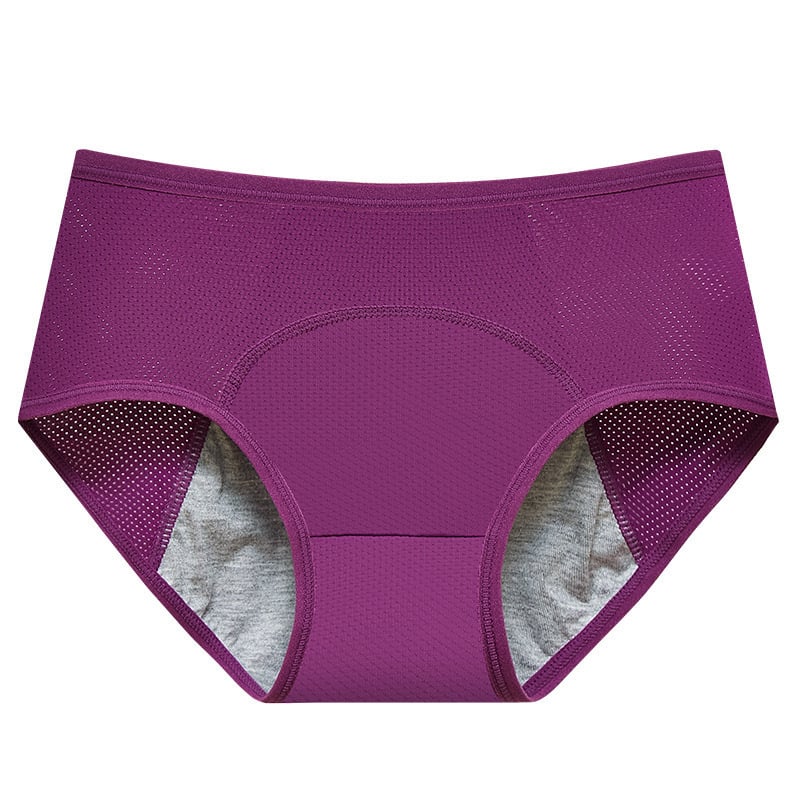 High-waisted, large-sized women's underwear with leak-proof front and back