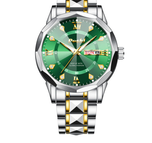 Men's Watch Luminous Calendar Quartz Watch Steel Belt