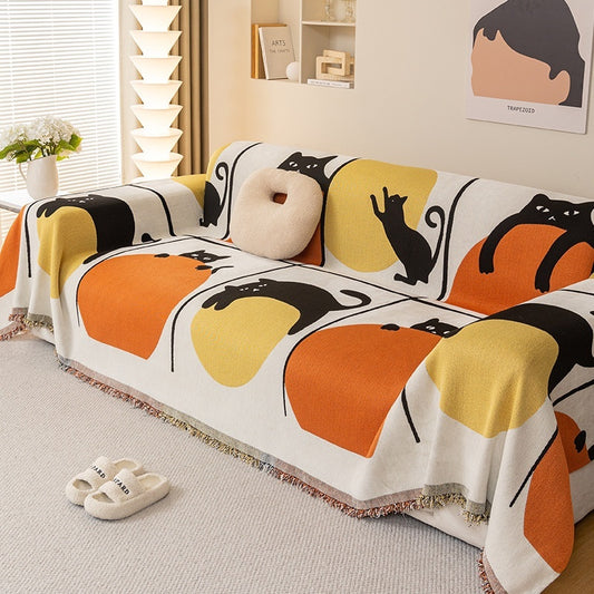 Ins Style Cartoon Chenille Sofa Cover Cloth